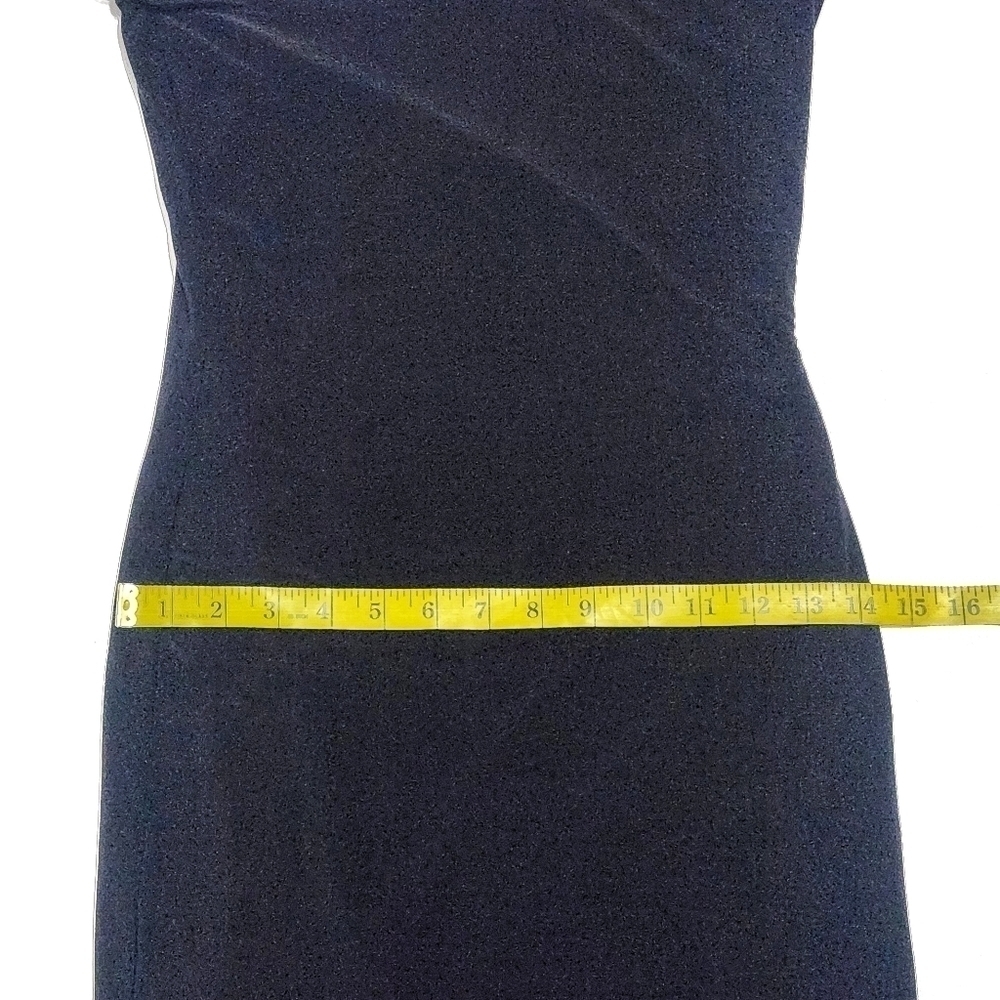 21 Saints Black Velvet One Shoulder Cut Out Split Thigh Dress Size Small - Picture 5 of 11